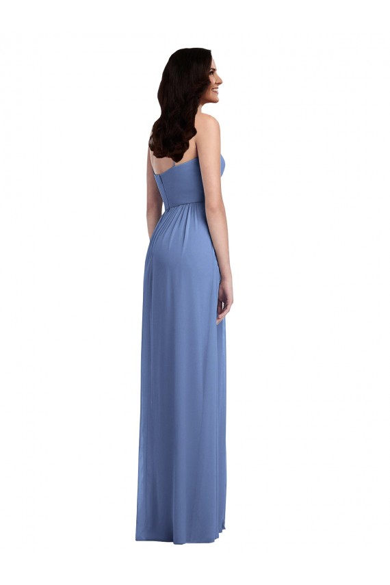 Long Windsor Blue Sleeveless A-Line Low Back Semi Formal Evening Dress / Bridesmaid Dress Birmingham