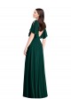 Long Ever Green Bell Sleeves A-Line V-Back Semi Formal Evening Dress / Bridesmaid Dress Birmingham