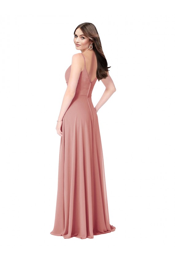 Long Bliss Pink Sleeveless A-Line V-Back Bridesmaid Dress Birmingham