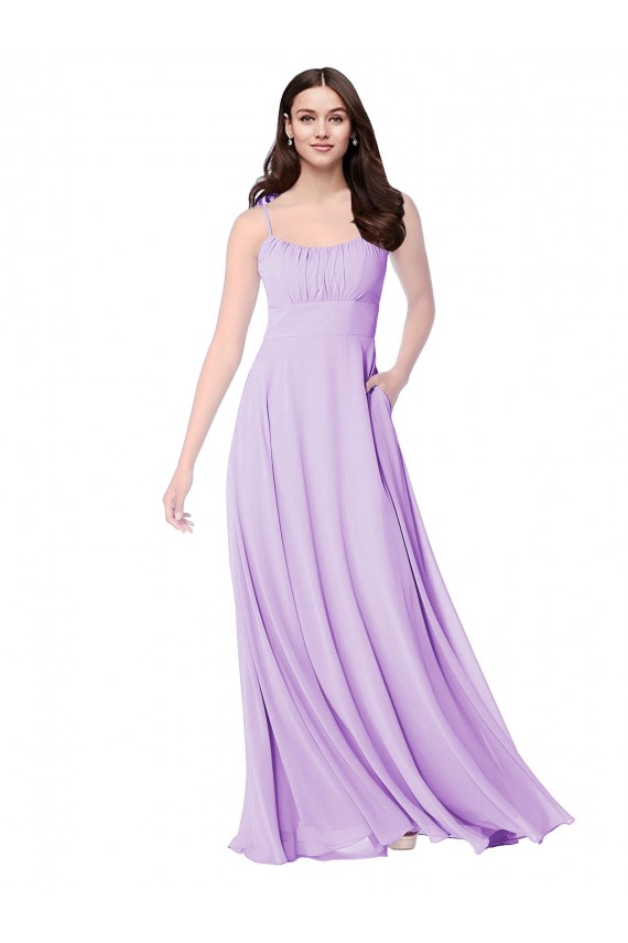 Long Lilac Sleeveless A-Line Soft Chiffon Bridal Party Dress Birmingham