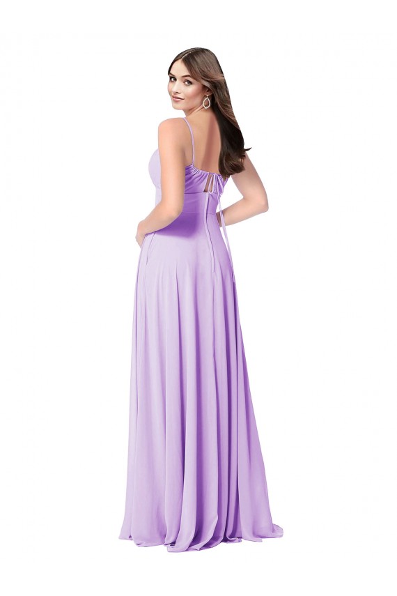 Long Lilac Sleeveless A-Line Soft Chiffon Bridal Party Dress Birmingham