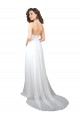 Sweep Train White Sleeveless A-Line Low Back Beach Wedding Dress Birmingham