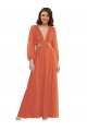 Long Firecracker Long Sleeves A-Line Open Back High Low Evening Gown / Bridesmaid Dress Birmingham