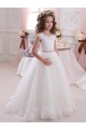 Long Ivory Cap Sleeves Ball Gowns Keyhole Back Flower Girl Dress Birmingham
