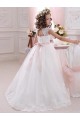 Long Ivory Cap Sleeves Ball Gowns Keyhole Back Flower Girl Dress Birmingham