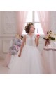 Long Ivory Sleeveless Ball Gown Keyhole Back Tulle & Lace Little Flower Girl Dresses Birmingham