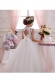 Long Ivory Sleeveless Ball Gown Keyhole Back Tulle & Lace Little Flower Girl Dresses Birmingham