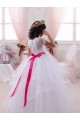 Long Ivory Short Sleeves Ball Gown Little Flower Girl Dress Birmingham