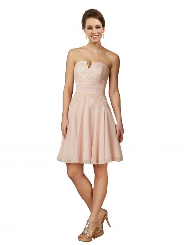 Knee Length Pink Sleeveless A-Line Bridesmaid Dress Birmingham
