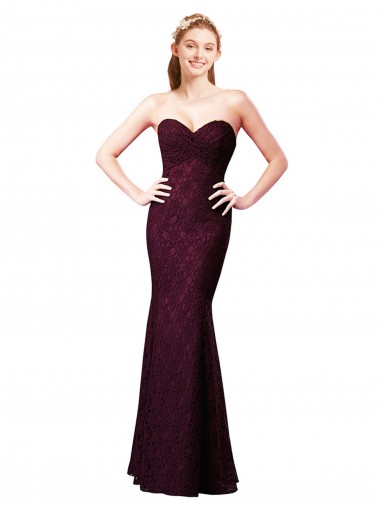 Long Grape Sleeveless A-Line Lace Bridesmaid Dress Birmingham