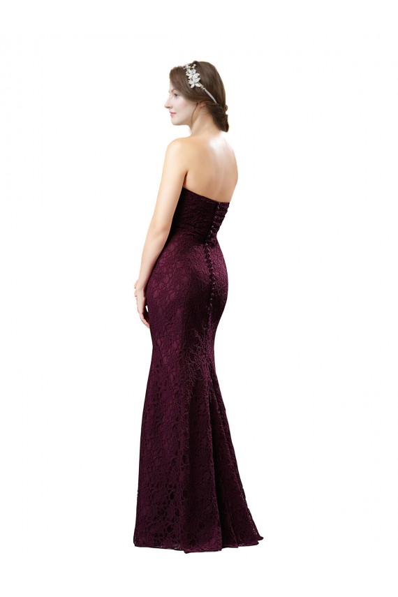 Long Grape Sleeveless A-Line Lace Bridesmaid Dress Birmingham