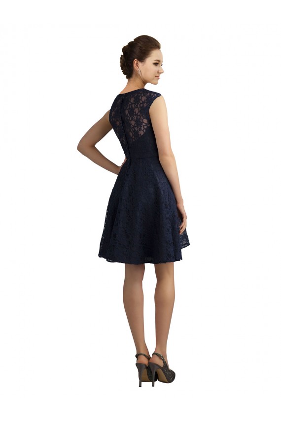 Knee Length Dark Navy Sleeveless A-Line Bridesmaid Dress / Evening Dress Birmingham