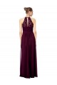 Long Dark Navy Sleeveless A-Line Keyhole Back Formal Dress / Bridesmaid Dress Birmingham