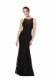 Long Black Sleeveless Sheath Open Back Bridesmaid Dress Birmingham