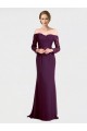 Long Grape Long Sleeves Mermaid Low Back Bridesmaid Dress Birmingham