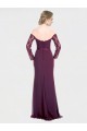 Long Grape Long Sleeves Mermaid Low Back Bridesmaid Dress Birmingham