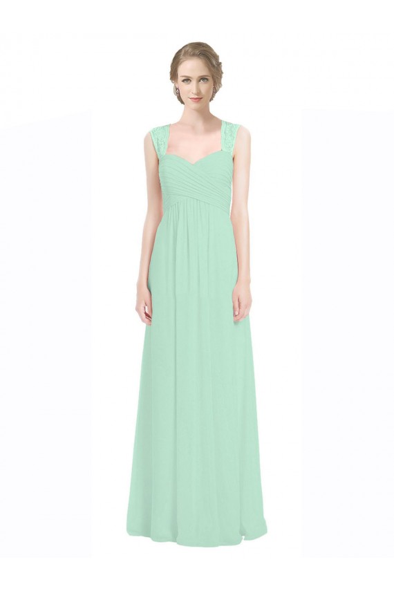 Long Mint Green Sleeveless A-Line Keyhole Back Bridesmaid Dress Birmingham