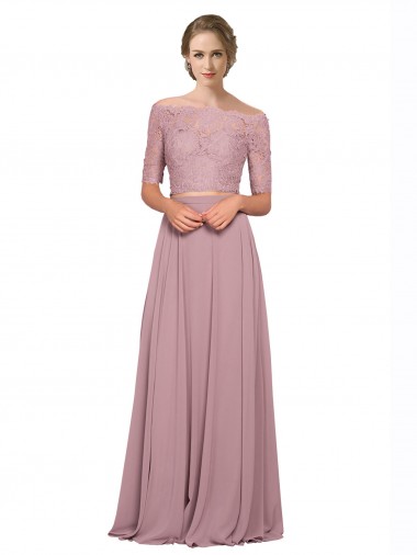 Short Sleeves Long A-Line Prom Dress / Bridesmaid Dress Birmingham
