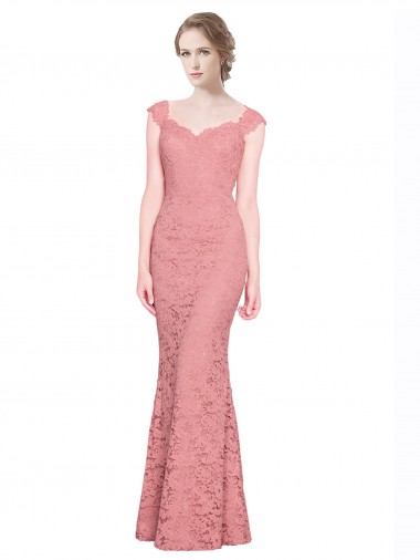 Long Salmon Sleeveless Mermaid Prom Dress / Bridesmaid Dress Birmingham