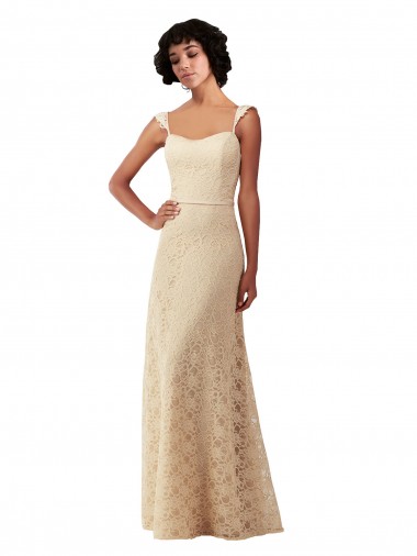 Long Champagne Sleeveless A-Line Bridesmaid Dress Birmingham