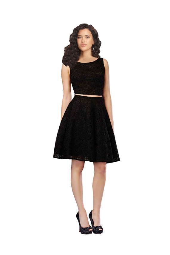 Knee Length Black Sleeveless A-Line Bridesmaid Dress Birmingham