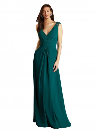 Long Hunter Sleeveless A-Line Open Back Bridesmaid Dress Birmingham