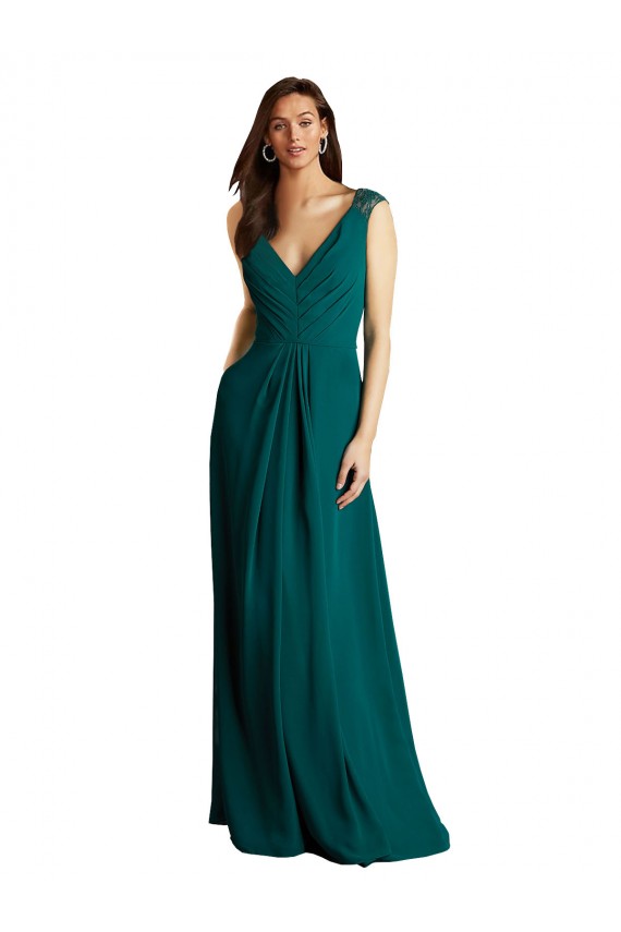 Long Hunter Sleeveless A-Line Open Back Bridesmaid Dress Birmingham
