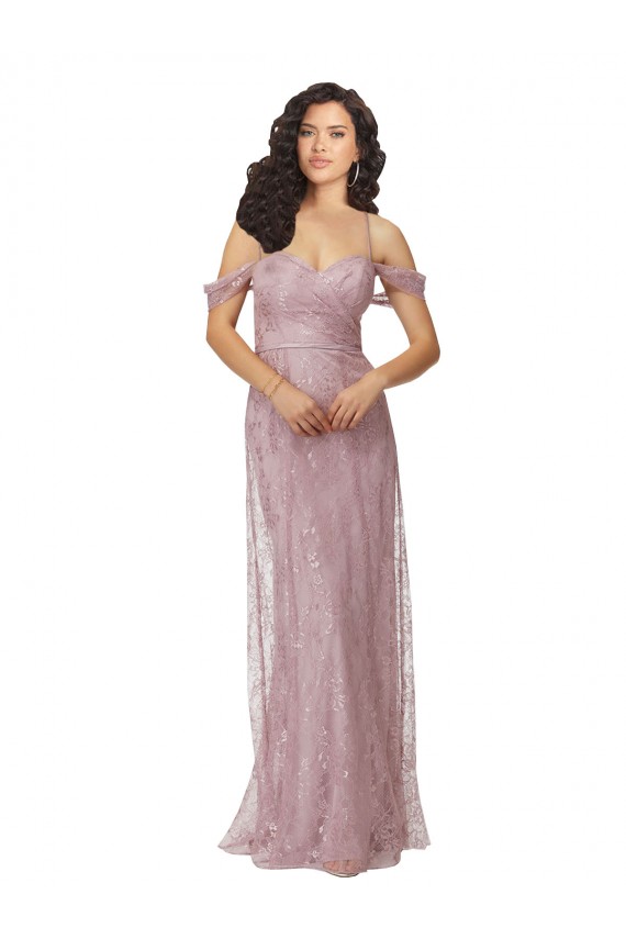 Long Sleeveless A-Line Keyhole Back Lace Bridesmaid Dress Birmingham