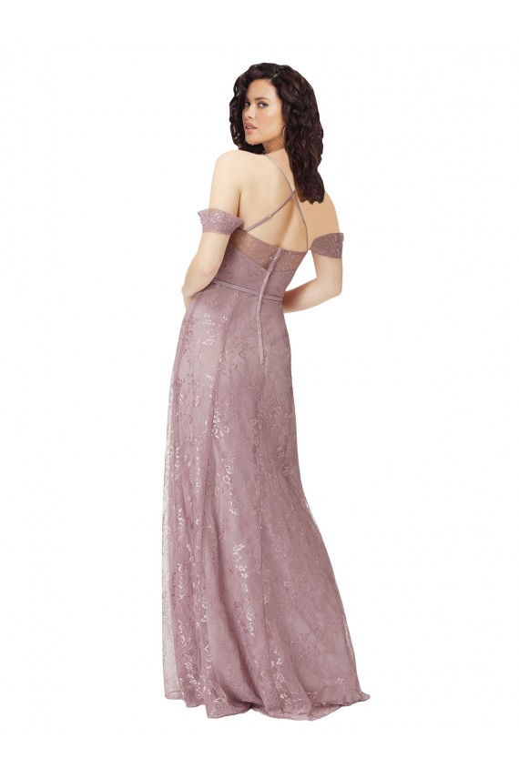 Long Sleeveless A-Line Keyhole Back Lace Bridesmaid Dress Birmingham