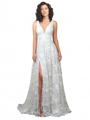 Chapel Train Off White Sleeveless A-Line Low Back Wedding Dress Birmingham