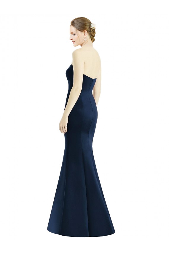 Long Floor Length Dark Navy Sleeveless Mermaid Bridesmaid Dress Birmingham
