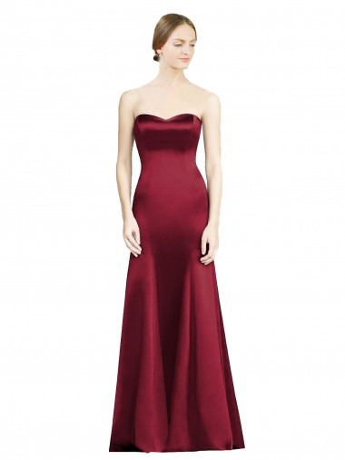 Long Burgundy Sleeveless Mermaid Bridesmaid Dress Birmingham