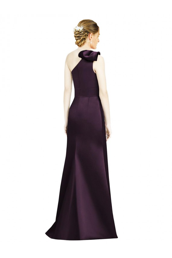 Long Grape Sleeveless Mermaid Satin Bridesmaid Dress Birmingham