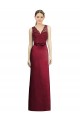 Long Burgundy Sleeveless A-Line Satin & Lace Bridesmaid Dress Birmingham