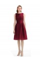 Knee Length Burgundy Sleeveless A-Line Bridesmaid Gown Birmingham