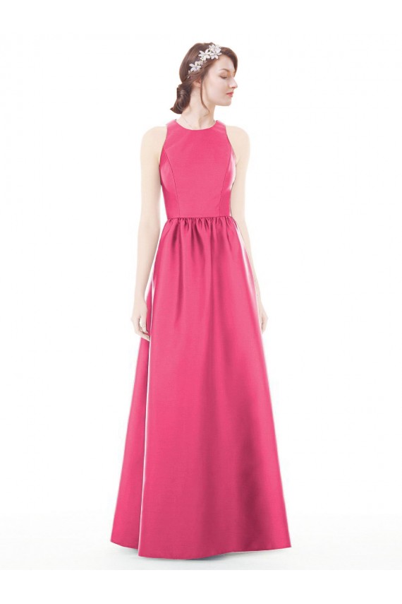 Long Ruby Sleeveless A-Line Keyhole Back Bridesmaid Dress Birmingham