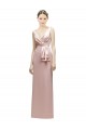 Long Pink Sleeveless Sheath V-Back Bridesmaid Dress Birmingham