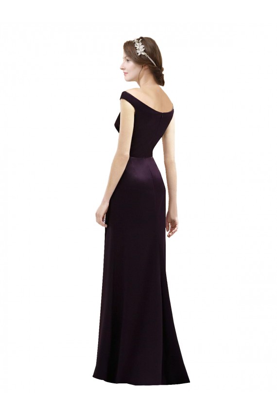 Long Grape Cap Sleeves A-Line Bridesmaid Dress Birmingham