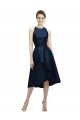 Tea Length Dark Navy Sleeveless A-Line High Low Bridesmaid Dress Birmingham