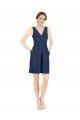 Knee Length Dark Navy Sleeveless A-Line Open Back Evening Gown / Bridesmaid Dress Birmingham