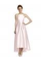 Long Pink Sleeveless A-Line Open Back High Low Bridesmaid Dress Birmingham