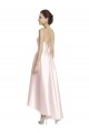 Long Pink Sleeveless A-Line Open Back High Low Bridesmaid Dress Birmingham