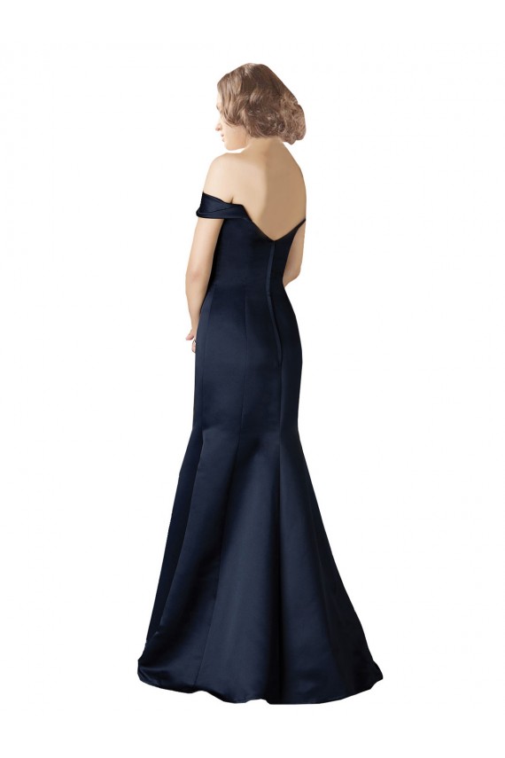 Long Dark Navy Cap Sleeves Mermaid Prom Dress / Bridesmaid Dress Birmingham
