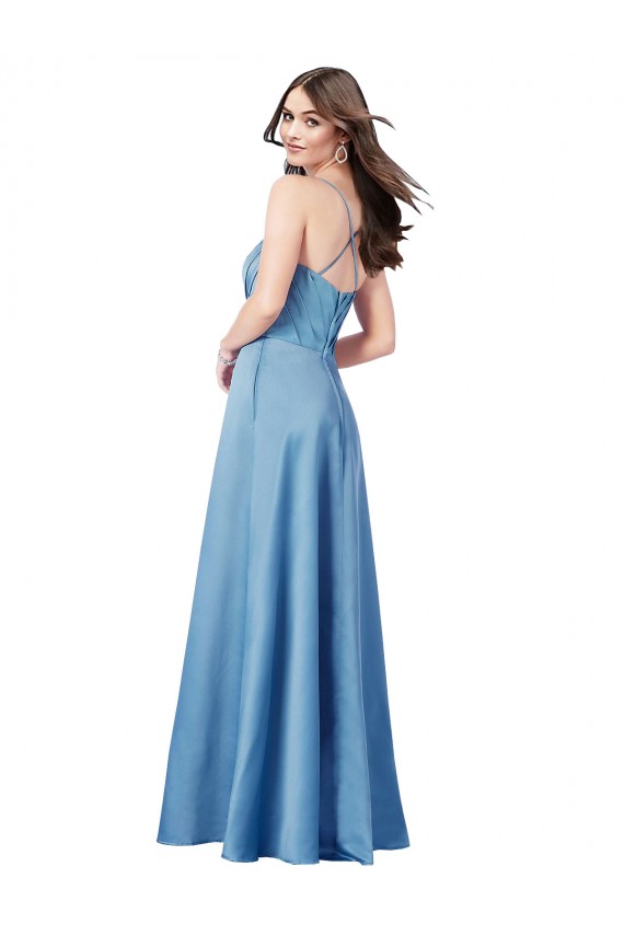Long Sky Blue Sleeveless Sheath Open Back Formal Evening Gown / Prom Dress / Bridesmaid Dress Birmingham