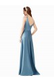 Long Sleeveless A-Line Satin Black Tie Prom Dress / Bridesmaid Dress Birmingham