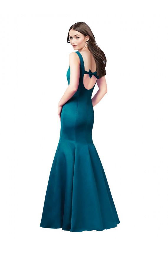 Long Peacock Blue Sleeveless Mermaid Prom Dress / Bridesmaid Dress Birmingham