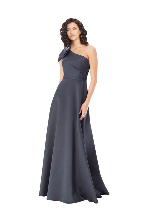 Long Slate Grey Sleeveless A-Line Satin Formal Evening Gown / Prom Dress / Bridesmaid Dress Birmingham