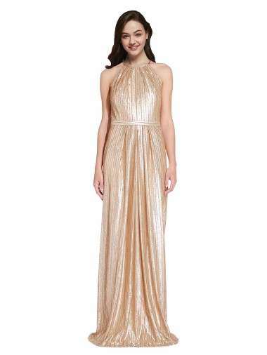 Long Gold Sleeveless Sheath Formal Evening Gown / Prom Dress / Bridesmaid Dress Birmingham