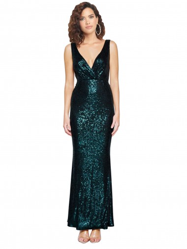 Long Dark Green Sleeveless Mermaid Bridesmaid Dress / Evening Dress Birmingham
