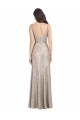 Long Silver Sleeveless Sheath V-Back Front Slit Formal Evening Gown / Prom Dress / Bridesmaid Dress Birmingham